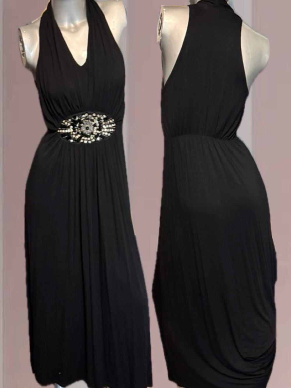 Boho Y2K Black Soft Maxi Dress